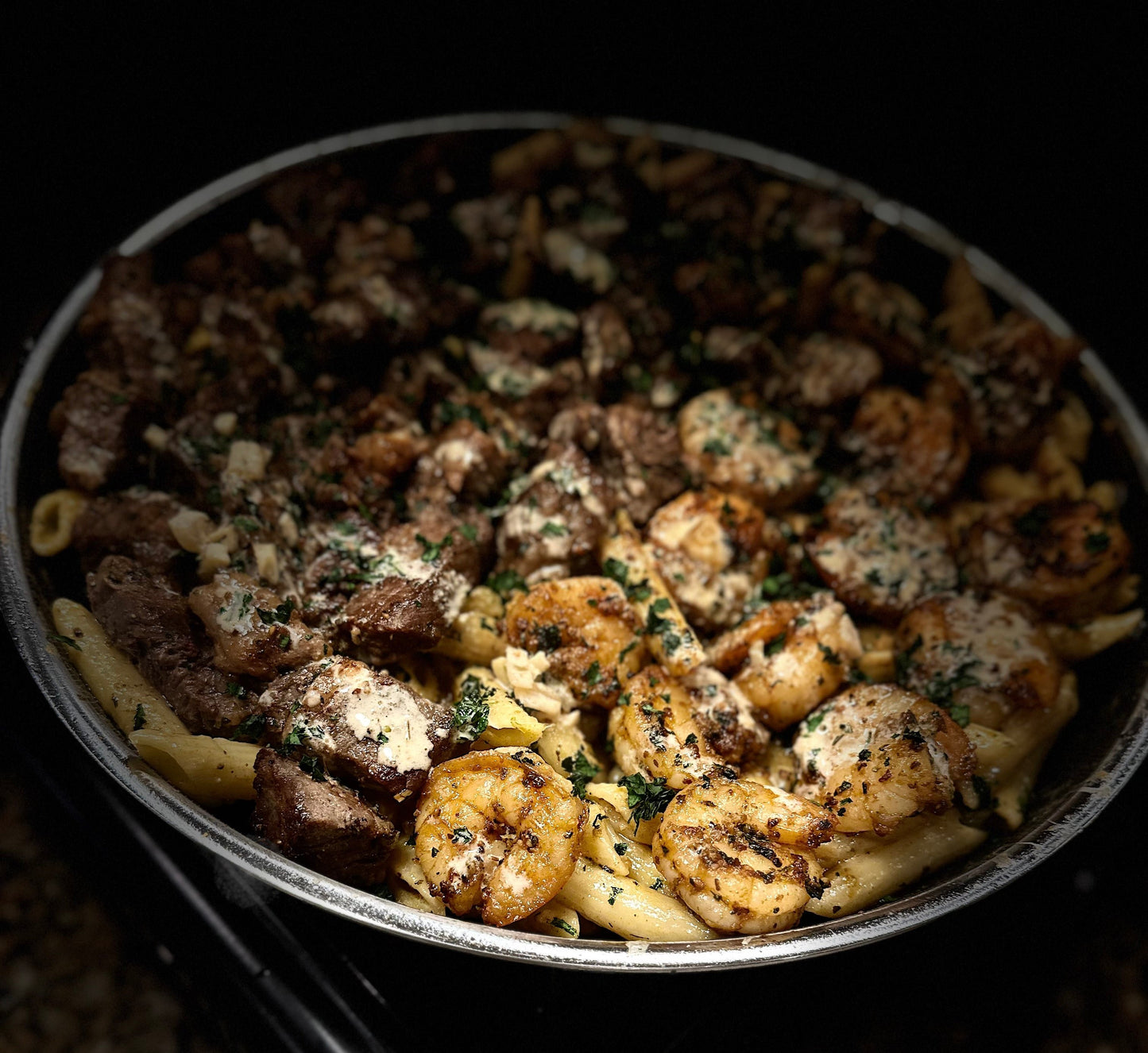 Cajun Shrimp & Steak Pasta Recipe