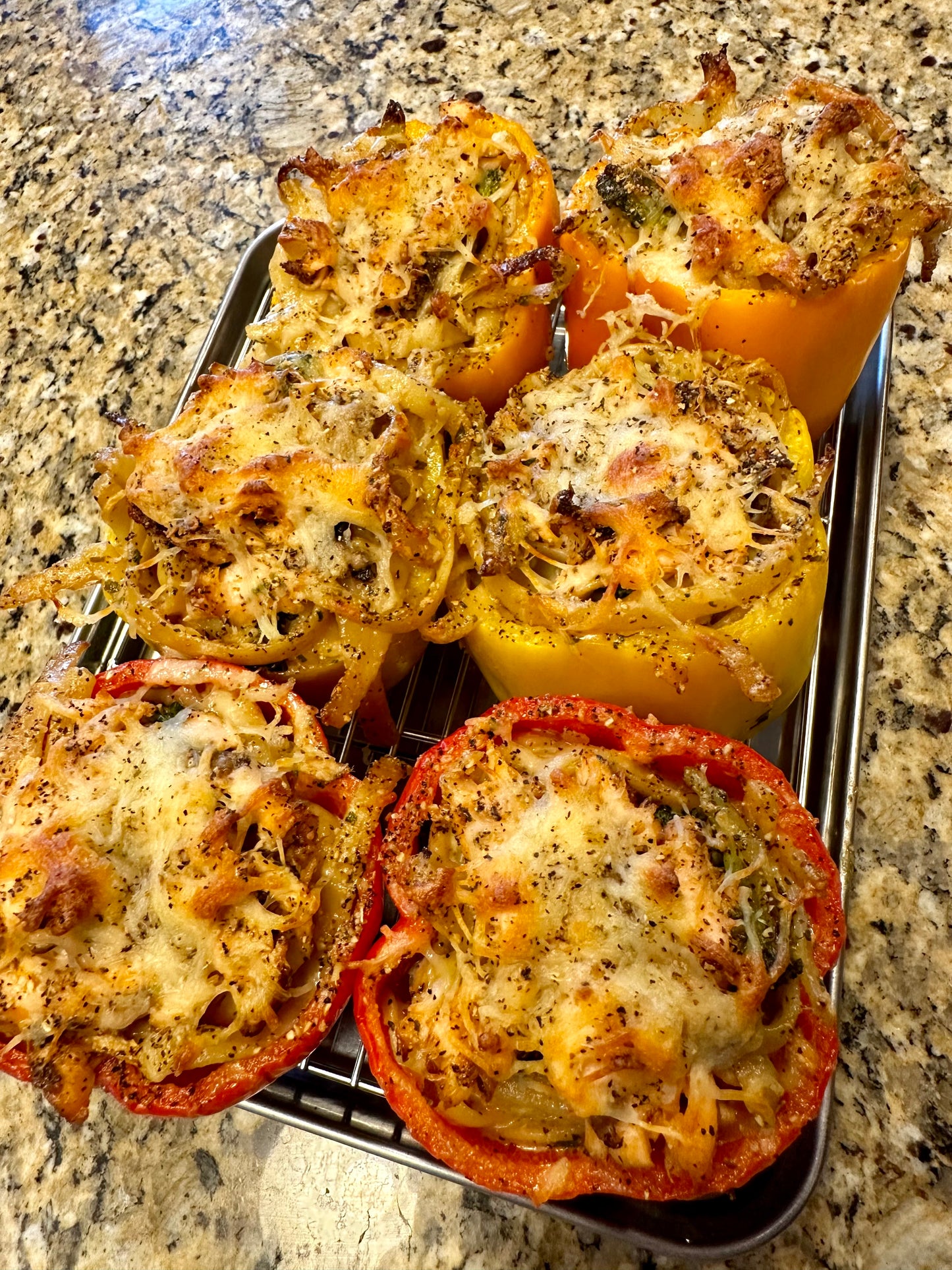 Salmon Alfredo Stuffed Bell Peppers Recipe