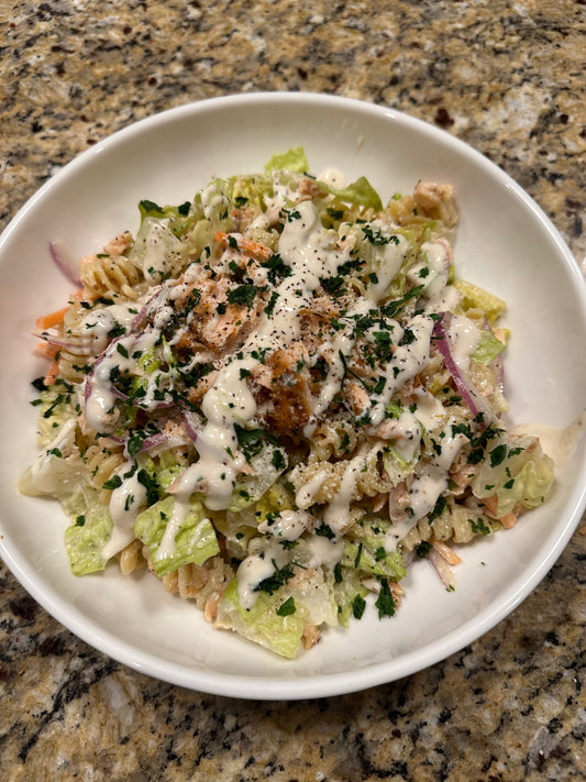 Salmon Caesar Pasta Salad Recipe