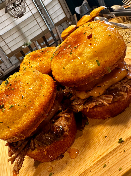 Pot Roast Cornbread Sliders