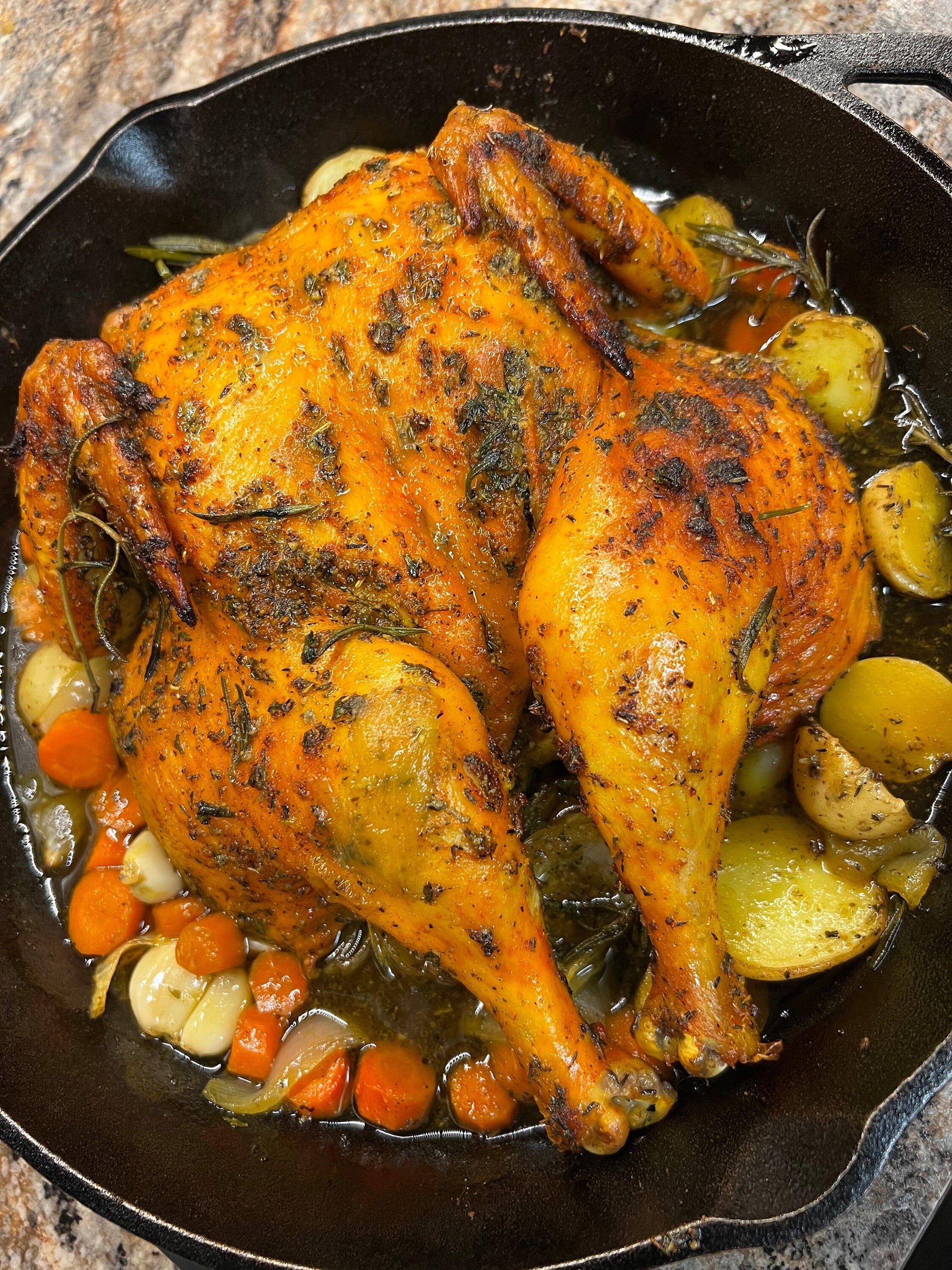 Chicken Dinner Whole Chicken And Potatoes In Ninja Foodi Roasting
